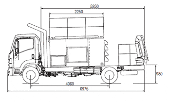 Plantman P2500 Service Truck Technical Diagram 2