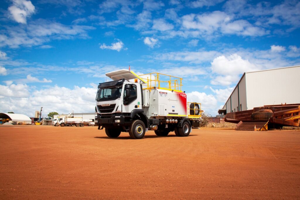 A Plantman service truck sits on a mining site.